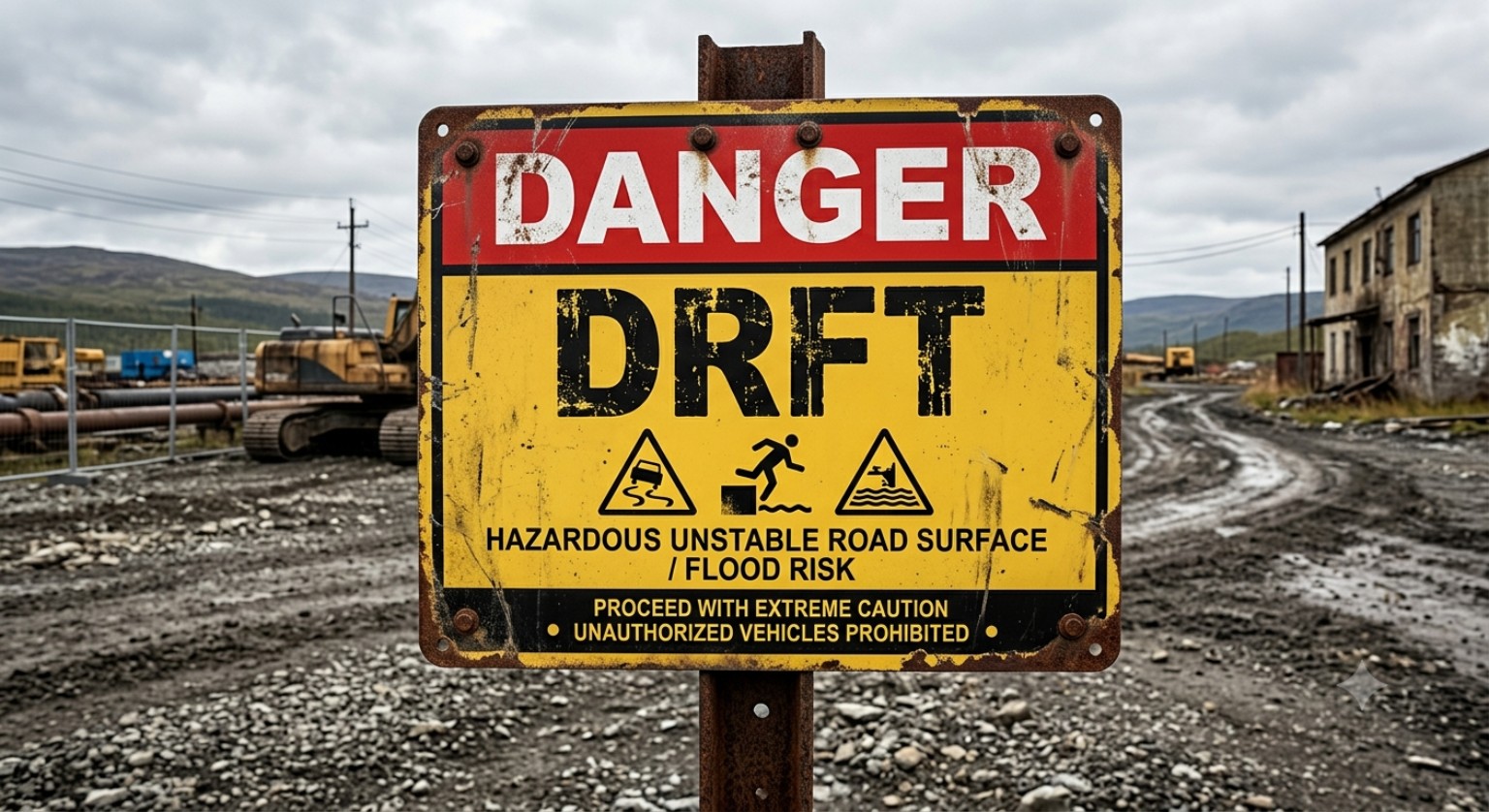 Danger: Drft warning sign
